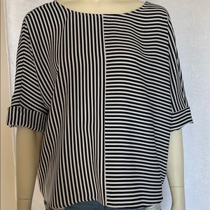 Express striped block blouse